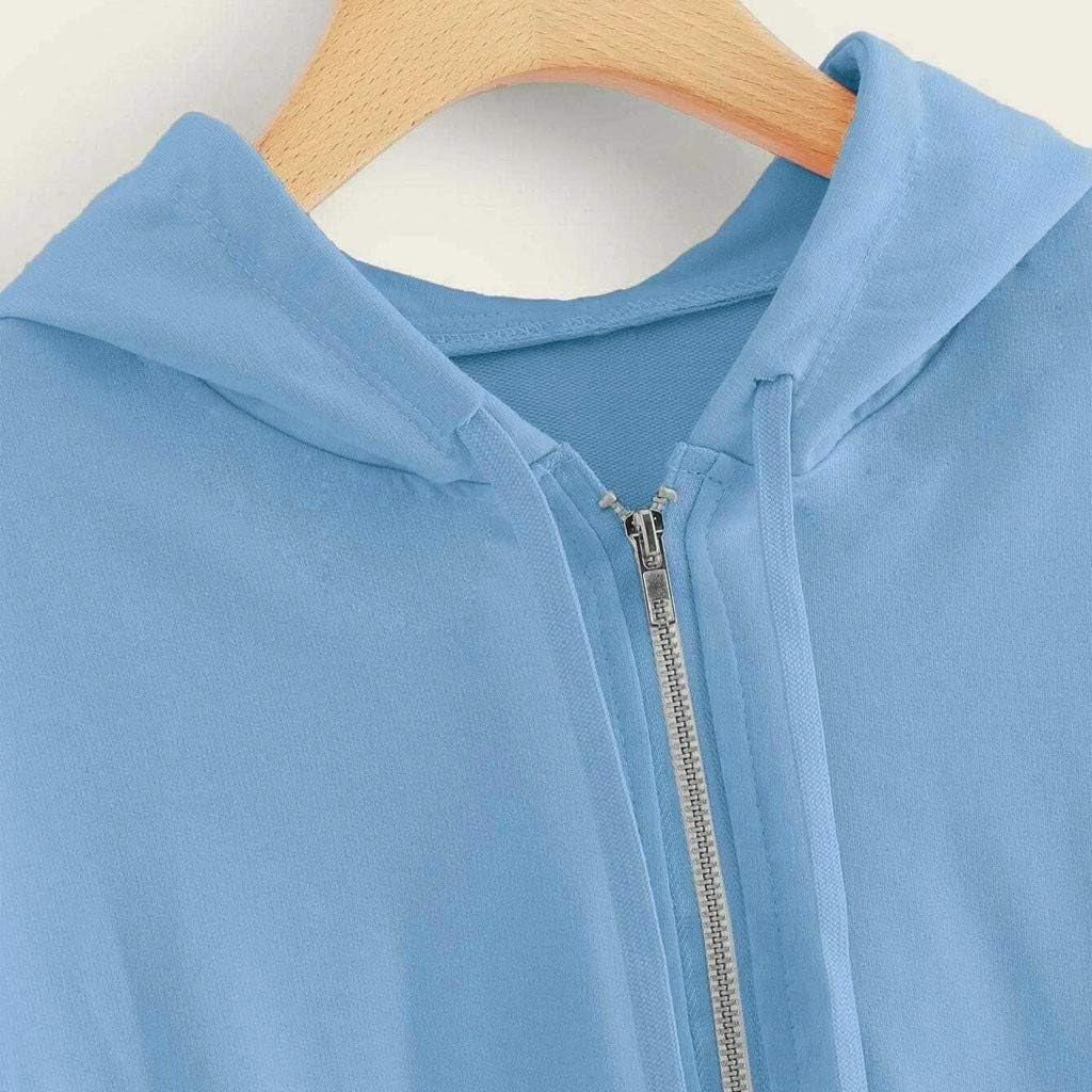 Hoodies for Women Cropped, Women'S Zip up Long Sleeve Crop Tops Hoodie Casual Hooded Pullover Sweatshirts