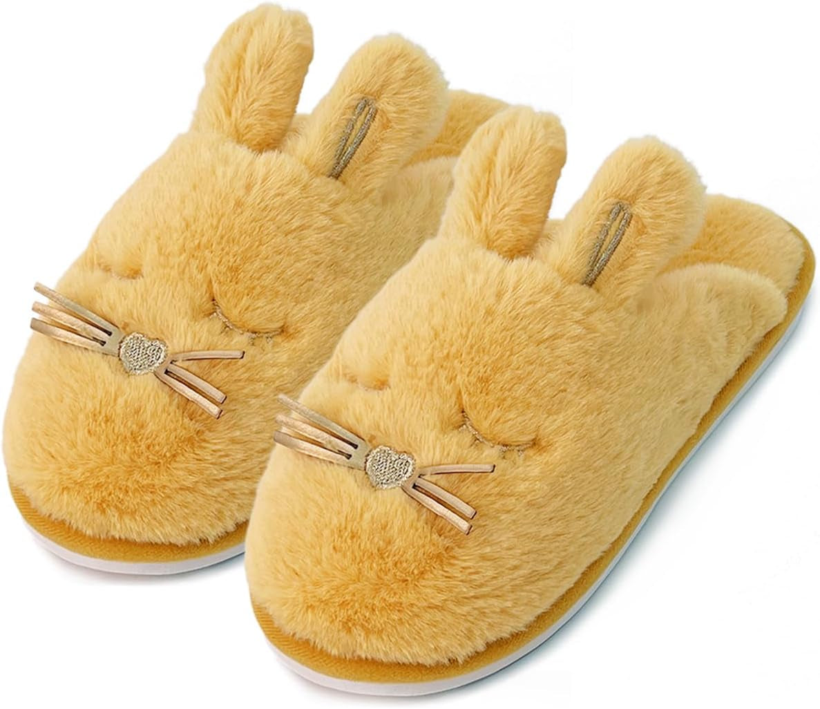 Bunny Slippers for Women Fuzzy Cute Animal Memory Foam Indoor House Slippers Easter Thanksgiving Christmas Slippers Gifts